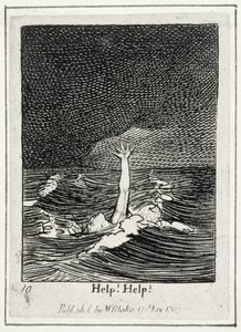 ¡Ayuda! ¡Ayuda!, lámina 10 de Para los sexos, Las puertas del paraíso, pub. 1793 de William Blake